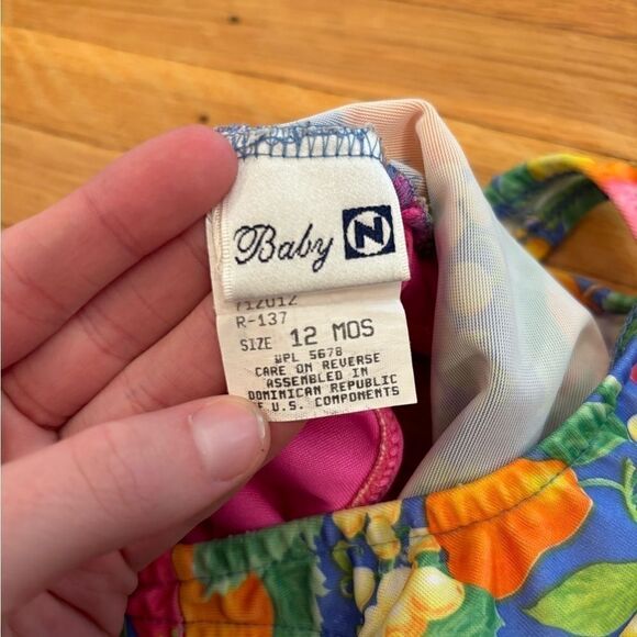 Vintage Baby Bright Tropical One Piece Bathing suit - Picture 5 of 6